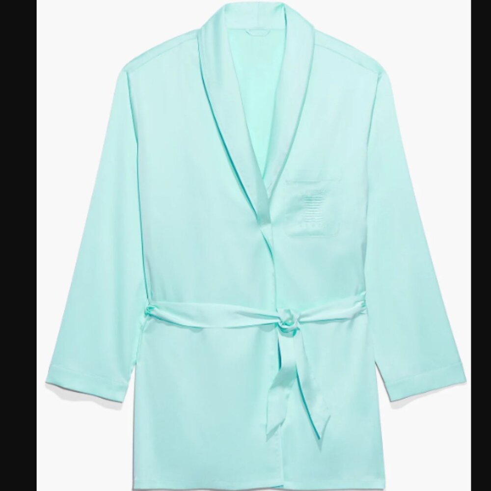 Savage X Fenty Unisex Smoking Jacket NWT belted robe blue green XL (see listing)